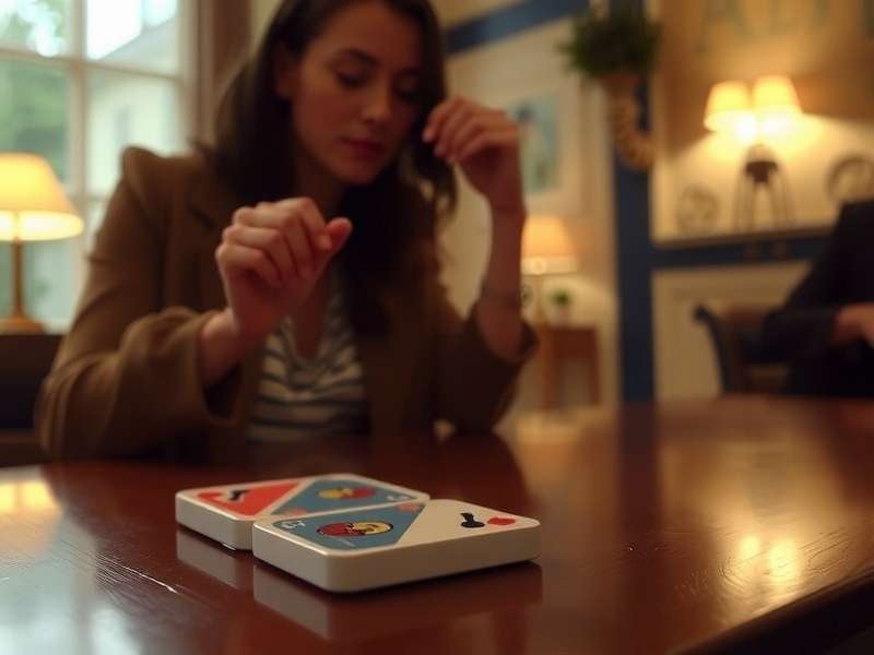 Official UNO card game setup with all card types displayed