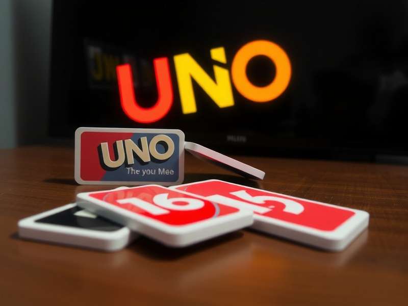 A group of friends laughing while playing Uno game on a table
