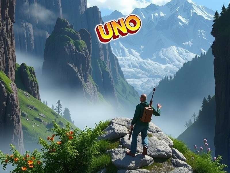 UNO game running on a laptop screen with colorful cards