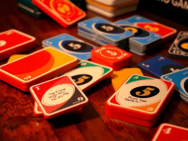 Vibrant spread of official Uno game cards on a table