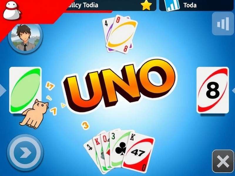 A vibrant digital screen showing an intense online Uno multiplayer match in progress