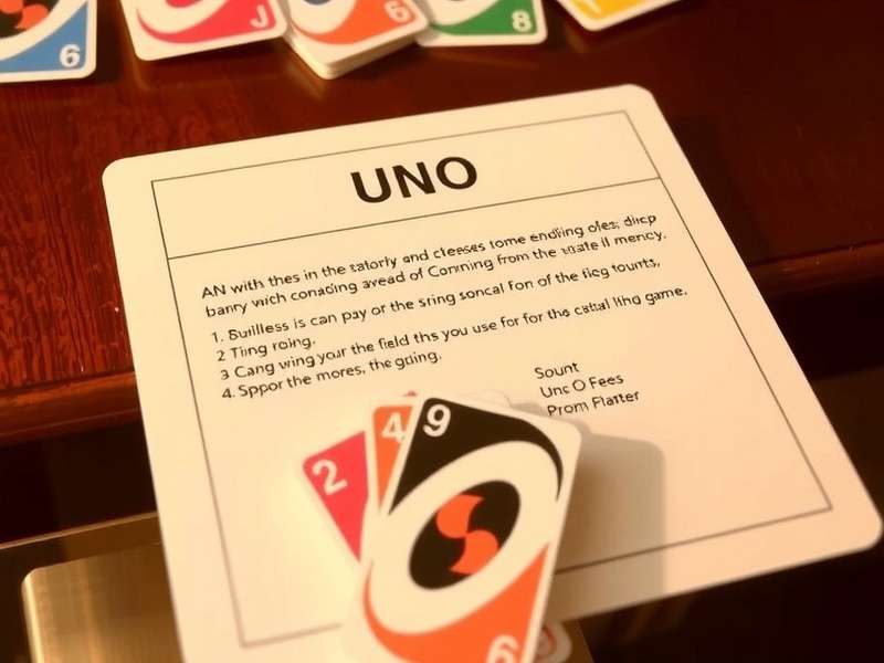 Official UNO cards spread out on a table showing colors and action cards
