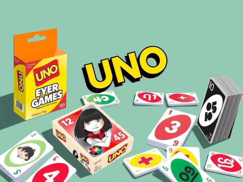 Collection of various Uno card game boxes spread on a table
