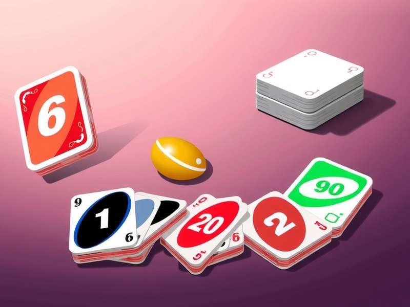 Uno card game spread showing wild cards and action cards