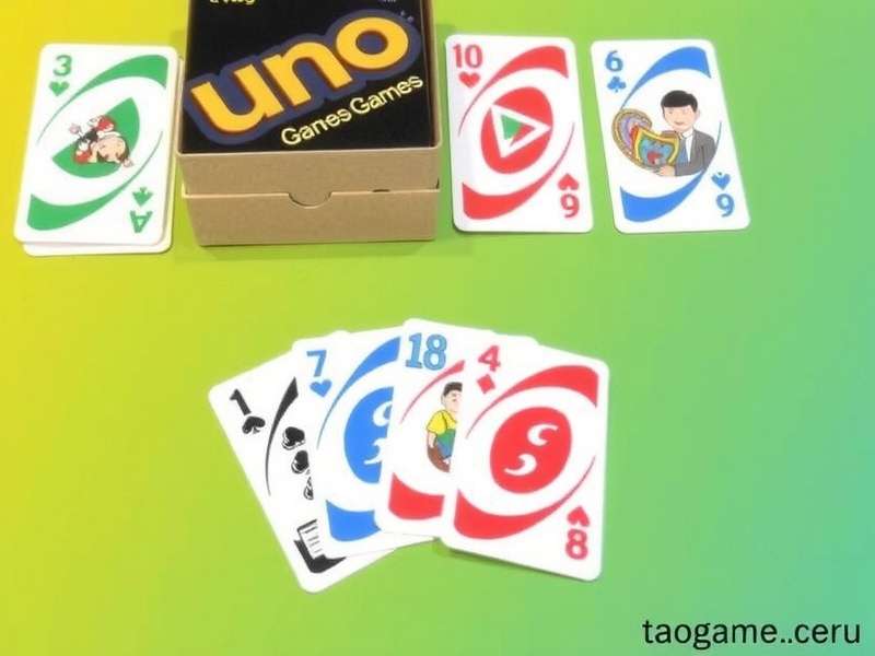 Uno card game layout with Tagalog guide text overlay showing cards, hands, and score sheet