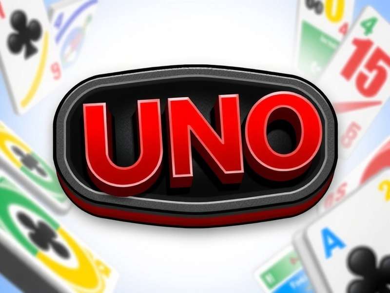 The official Uno logo displayed on a bold red background with yellow lettering and white decorative elements