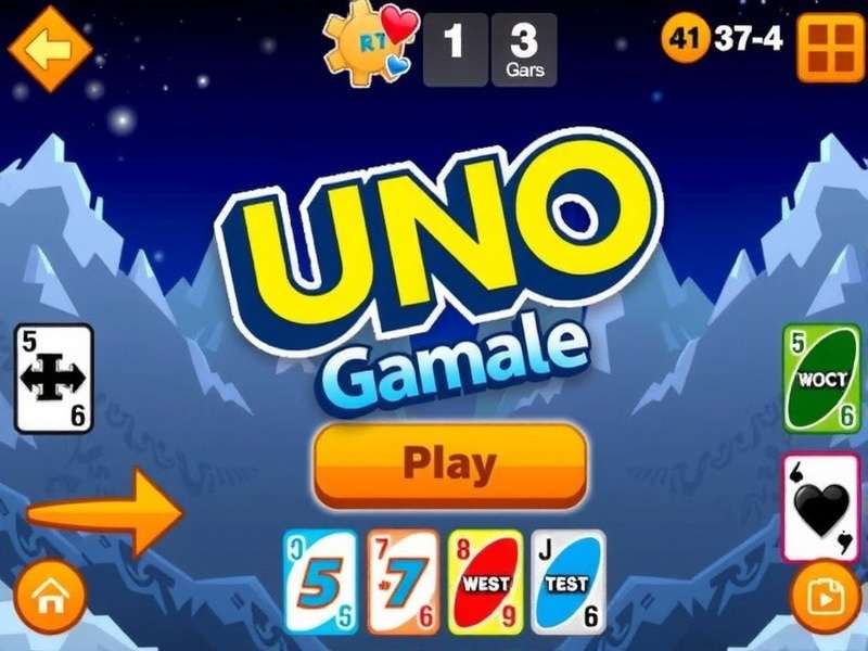 Colorful Uno cards spread across a wooden table, with a smartphone showing the playunogame.com interface