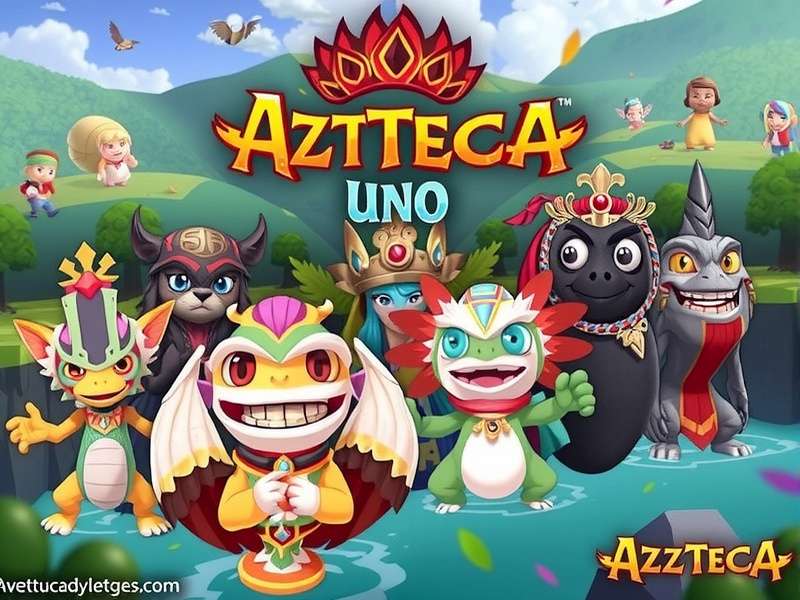 Azteca Uno gameplay session with four players around a vibrant table