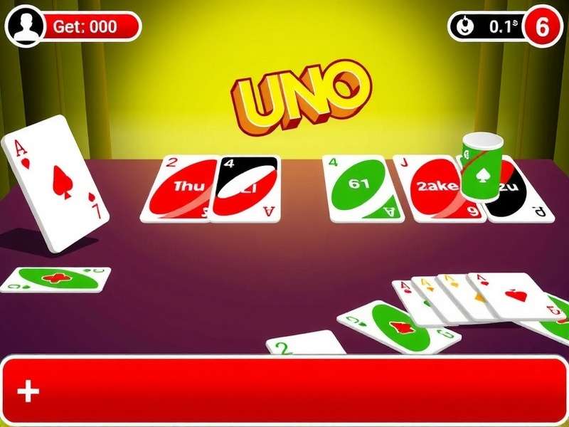 Close-up of Uno cards being played during a competitive match