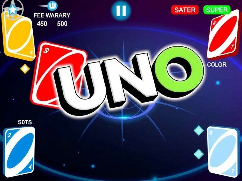 Free Online Uno Game Multiplayer match screenshot showing four players competing
