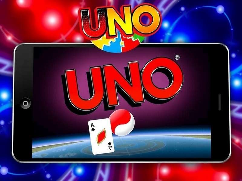 A vibrant Uno card game spread on a wooden table with multiple cards and a deck